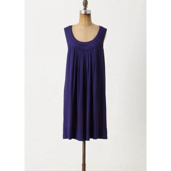 Anthropologie Edme & Esyllte Royal Blue Simple Sleeveless Comfy Shift Dress Gen - Picture 1 of 7